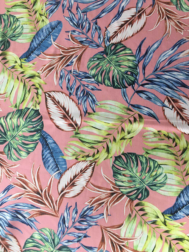 Tropical Design Rayon Poplin shuttle 45S Printing Fabric