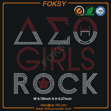 Delta Theta Sigma GIRLS ROCK hot fix rhinestone transfer
