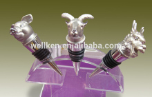 pewter 12 animals bottle stopper,zinc alloy 12 animals wine bottle opener