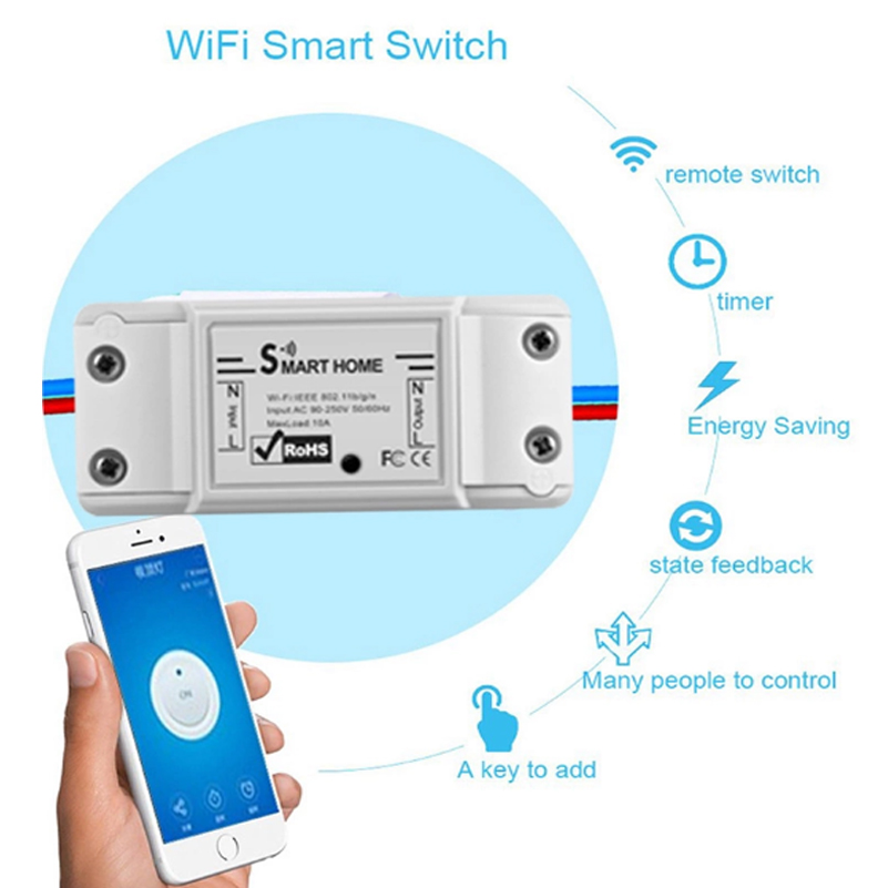 OEM Intelligent Saving 220V EU US UK Electrical Wireless Remote Control Smart Wifi Water Heater Wall Light Power Switch
