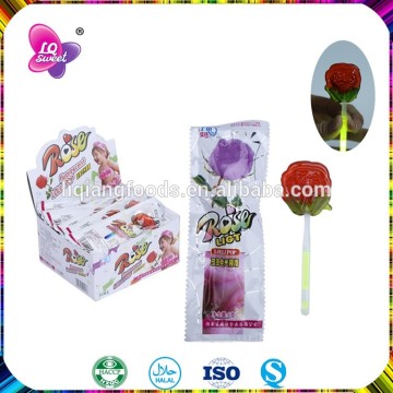 Glow stick light up rose fluorescent lollipop candy