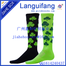 Green Shamrock Knee-High Men Socks