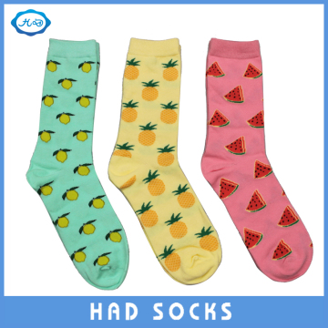 Fruit Design Cotton Lady Crew Sock in Macarons Color