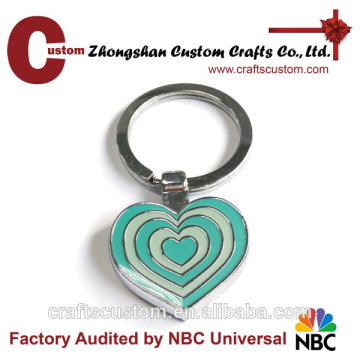 Custom zinc alloy metal heart shape epoxy Keychain