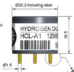 electronchemical hydrogen chloride gas sensor HCL-A1