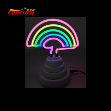 Low Price Rainbow Sign Glass Neon Small Table Lamps