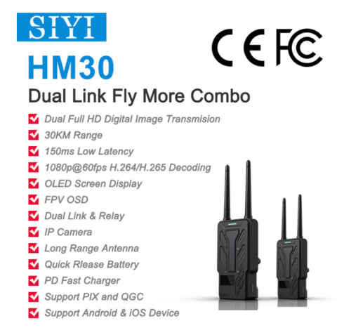 HM30 Çift Bağlantı Kombo FPV Sistemi Görüntü İletimi