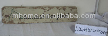Antique wood wall hanging destination board for deco