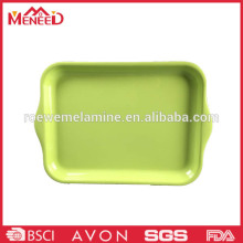 Cafeteria use unbreakable melamine tray with handles