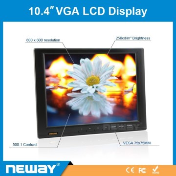 10.4 inch TFT 4:3 lcd resistive touch screen vga lcd monitor with YPBPR input