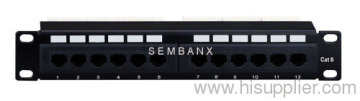 Cat6 12 Ports Black Patch Panel 