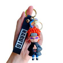 Anime Naruto and Sasuke Kurama Cartoon Character Keychains: Soft Rubber Doll Pendant Promotional Gifts