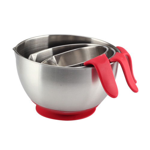 Long Handle Stainless Steel Mixing Bowl Set forHome