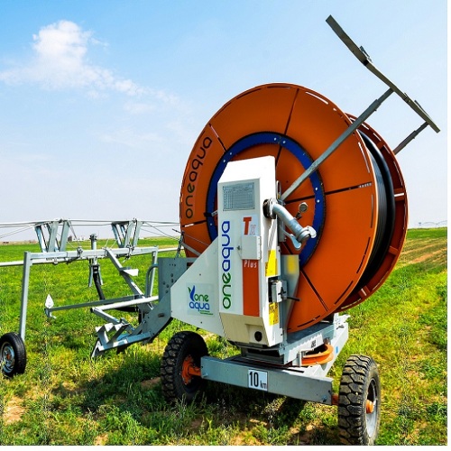 Aquajet hose reel irrigator