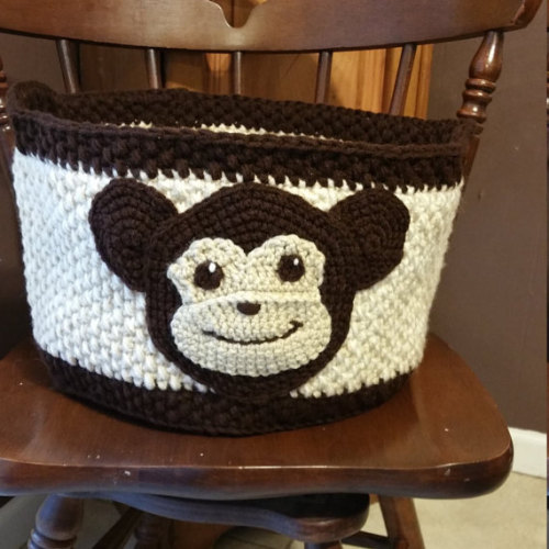 Monyet penyimpanan keranjang, Crochet dibuat sesuai pesanan