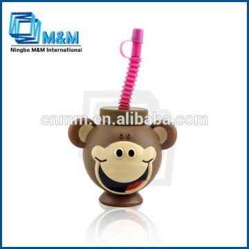 Plastic Monkey Shaped Cup With Straw Plastic Cup 3d Model