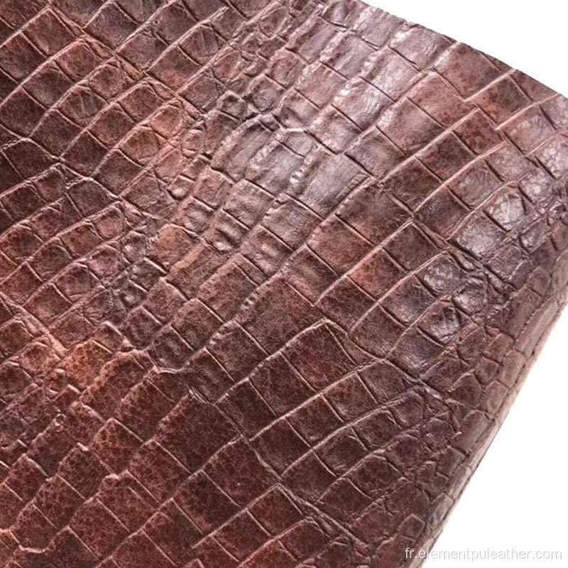 matériau du sac Faux cuir de crocodile PU Cuir artificiel