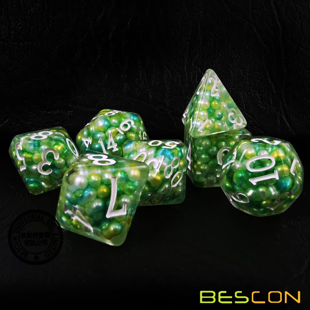 Pearl Filled Handmade Dice Polyhedral D D 5