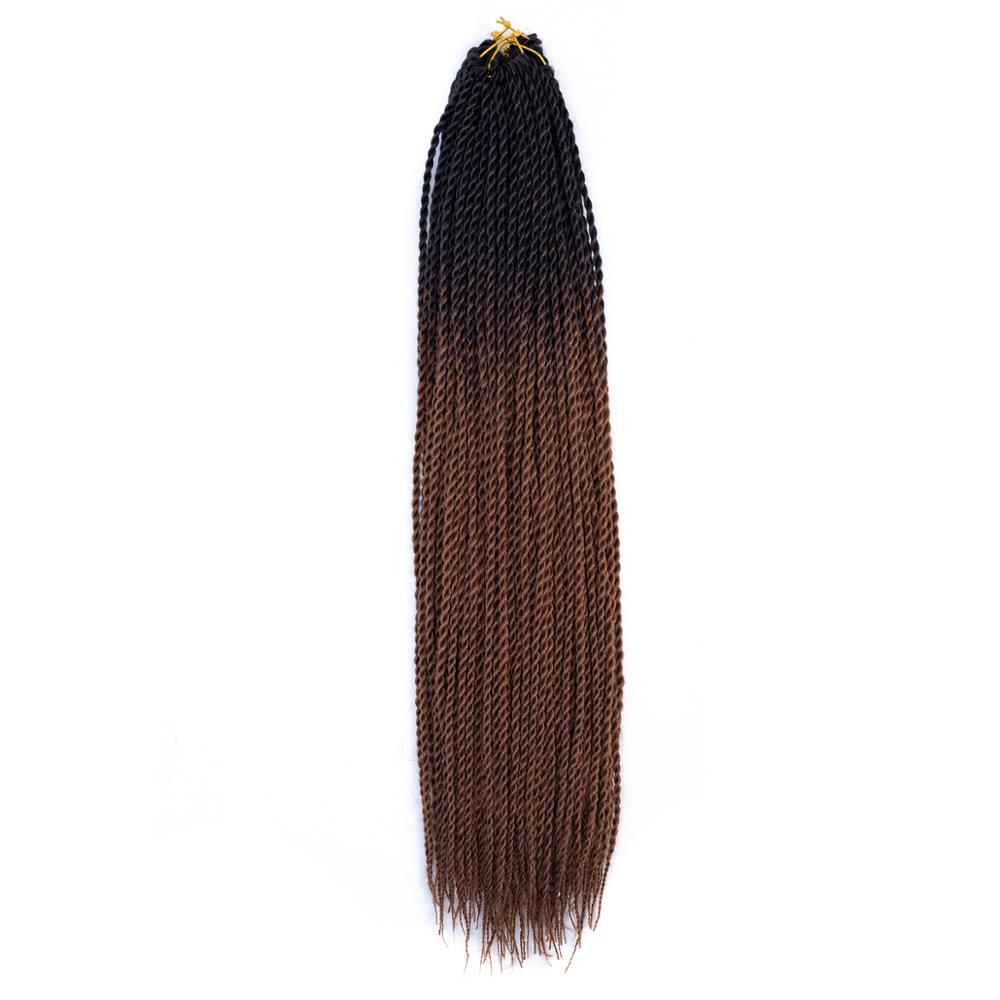 MYZYR 20inch Ombre Senegalese Twist Braiding Hair Crochet Braids Synthetic Crochet Hair Extensions Black Brown Women