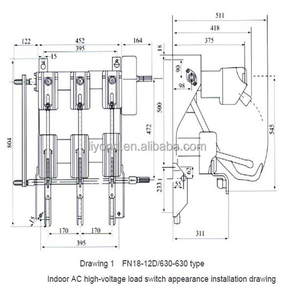 FN18 Series Indoor 630A H.V. Vacuum Load Break Switch LBS and Fuse Combination