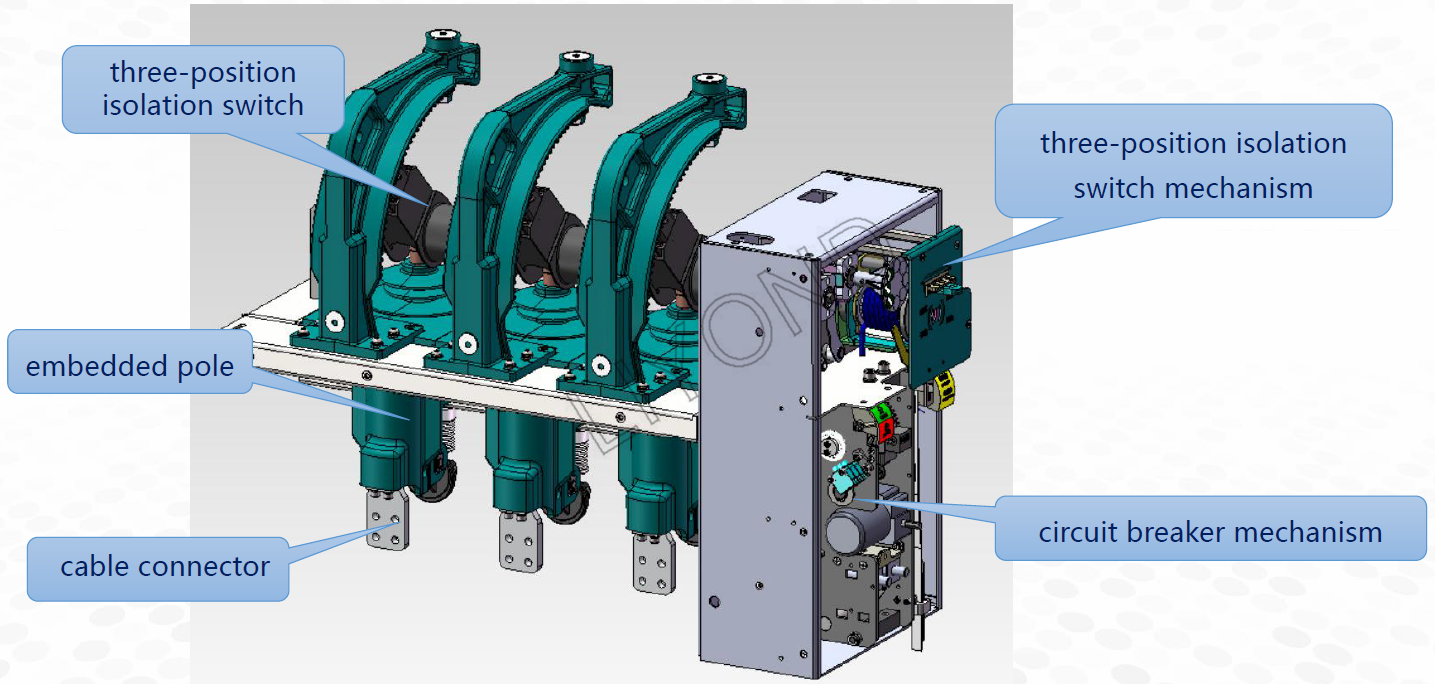 VGK-II improved high voltage AC 12kv vacuum circuit breaker used in Air insulated cabinet