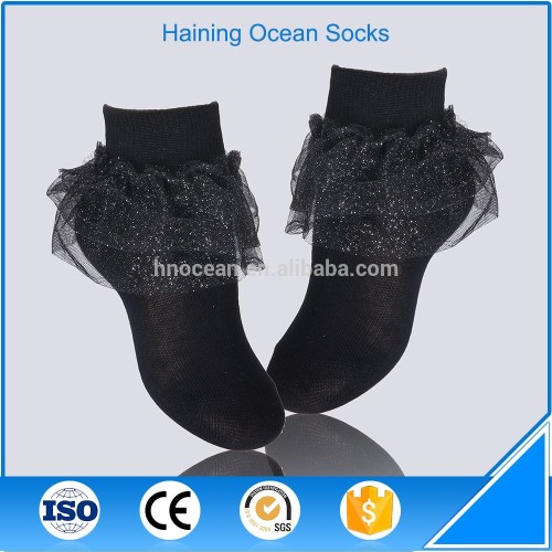 New season lovely ankle baby girl black lace socks