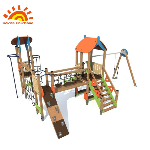 HPL Outdoor Playground Panel Slide With Swing