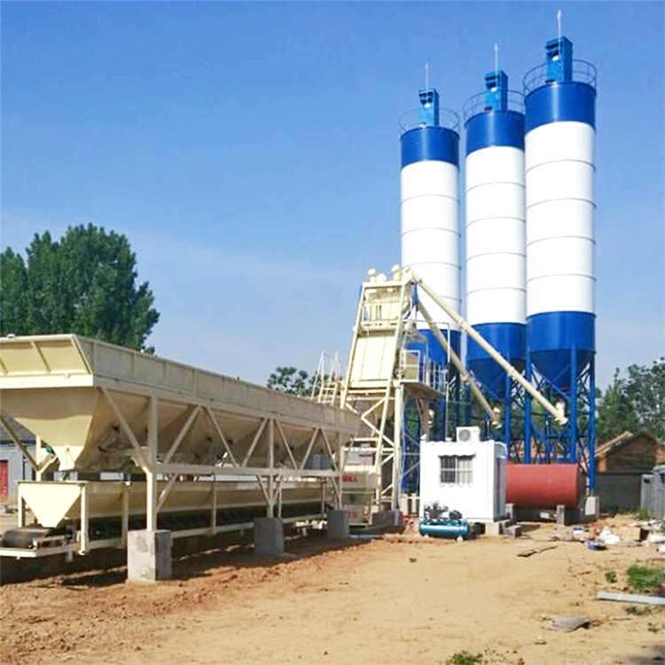 mini high quality mix concrete batching plants hzs75