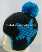 knitted hat with star pattern/winter hat