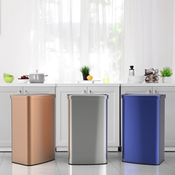 Rectangle Sensor Rubbish Steel Kitchen Smart Garbage Bin