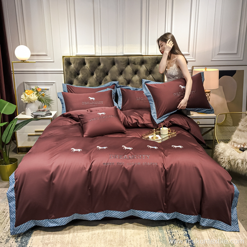 Luxury brand bedsheet egyptian cotton bed sheets bedding