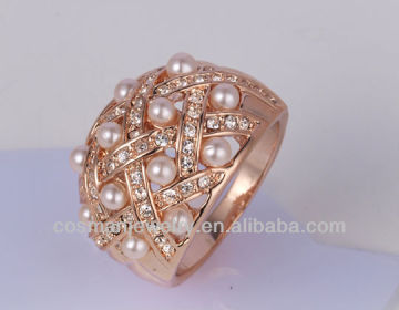 fashion jewelry alloy pearl ring