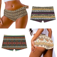 Plus Size Women's Sporty Vintage Aztec Print Short Pants - Drop Shipping Available