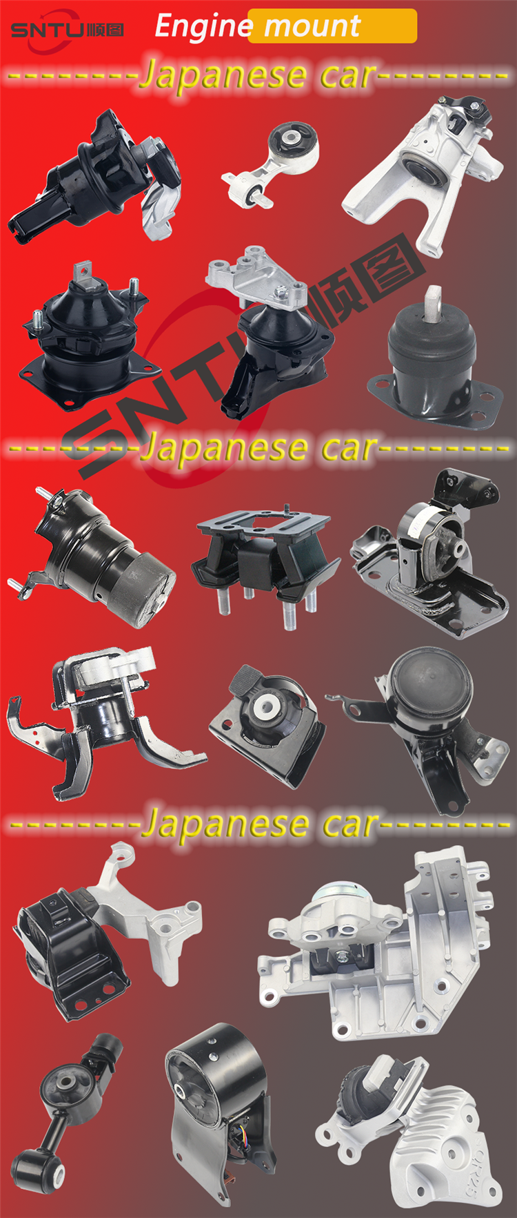 factory exports Parts for Chassis rubber moulds manufacturer engine mounting 12372-0T360 for TOYOTA RAV4
