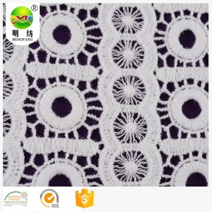 100% cotton yarn chemical lace embroidery fabric