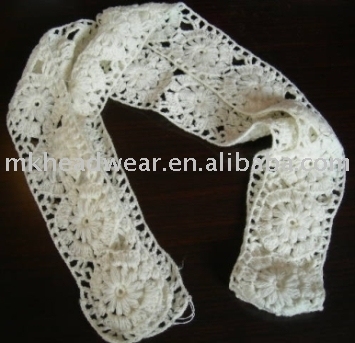 cashmere hand crochet scarf