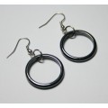 Hematite Earring with silver color finding