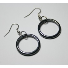 Hematite Earring with silver color finding