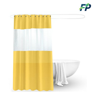 Yellow PEVA shower curtain waterproof bathroom curtain