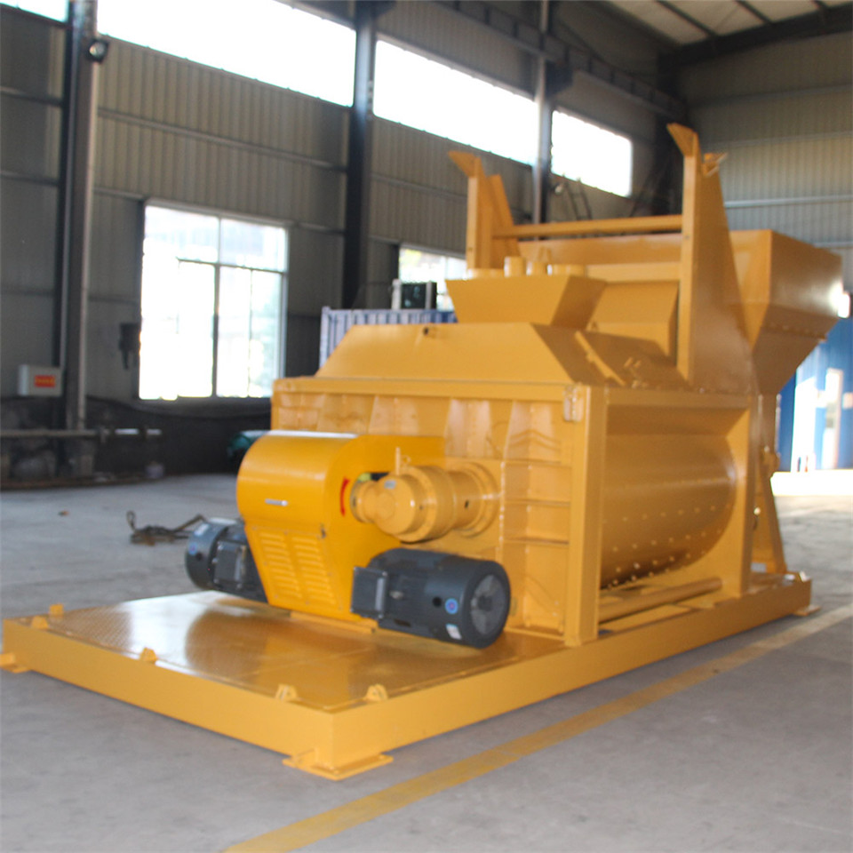 Twin shaft forced concrete mixer