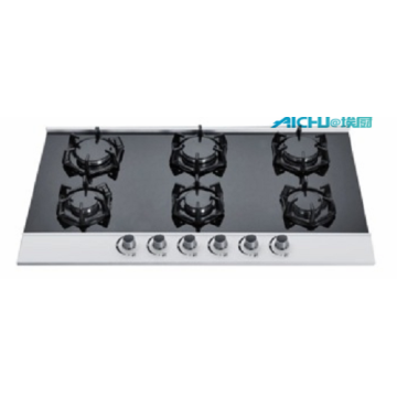 6 Burners Tempered Glass Gas Stove For Restaurant