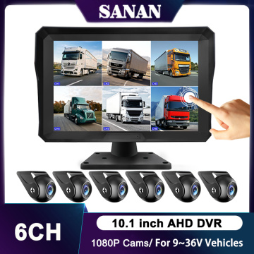 10.1 inç 6 kanallı araç monitör sistemi desteği 2.5d dokunmatik/h.265 Sıkıştırma Standart Fonksiyonu