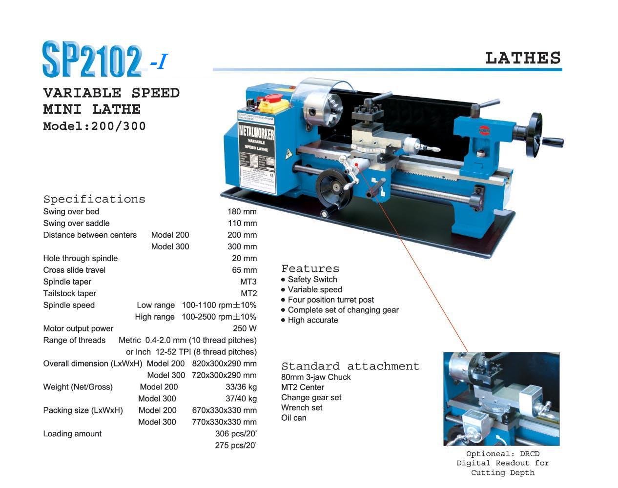 mini precision lathe made in germany SP2102