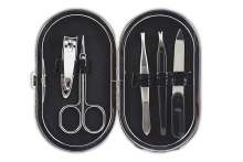 Manicure set in leather case