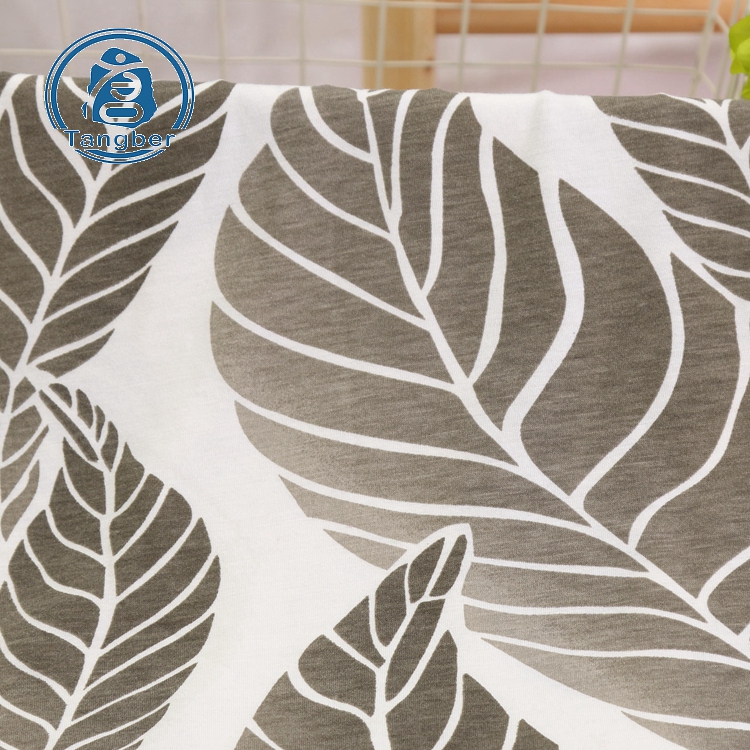 Good factory knit polyester cotton printed jersey fabric for bedsheet