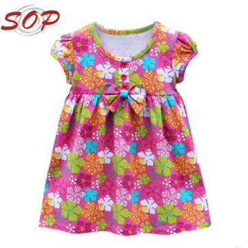 2016 Hot New Floral Print Child Baby Dress Model Clothing Imported From China