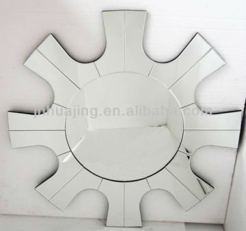 Round Sunlike Bevelled Simple Wall Mirror/Mirror Decor/Wall Ornament/Modern Mirror