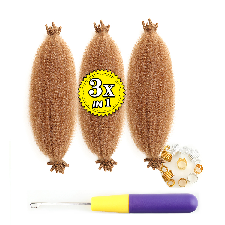 Private Label Crochet Ombre Wholesale Synthetic African Hair Extensions For Braids 3X Afro Spring Twist Braiding Hair