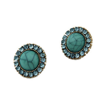 Fashion turquoise earrings, fashion turquoise jewelry crystal earrings