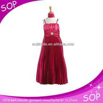 Girl strap formal long dress luxury evening dress elegant flower dress for party